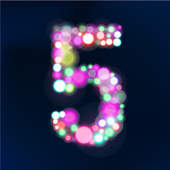 Number from bokeh lights.