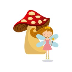 cute little fairy character vector illustration design