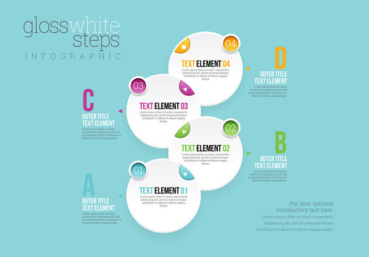 Gloss White Step Infographic