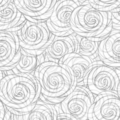 Monochrome roses seamless pattern