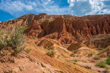 Mountain landscape in the canyon Fairy Tale, Kyrgyzstan.