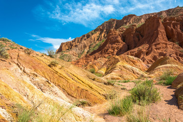 Mountain landscape in the canyon Fairy Tale, Kyrgyzstan.