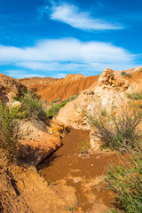 Mountain landscape in the canyon Fairy Tale, Kyrgyzstan.