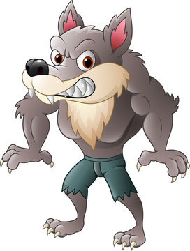 Angry wolf character