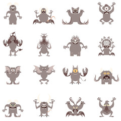 Obraz premium Set of flat moster icons5