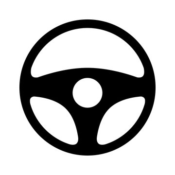 Car / automobile steering wheel or driving wheel flat icon for apps and websites