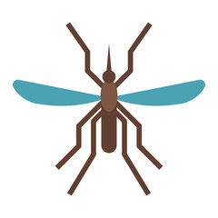 Mousquito flat design icon. Bloodsucking midge vector illustration.