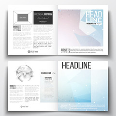 Set of annual report business templates for brochure, magazine, flyer or booklet. Abstract colorful polygonal background, modern stylish triangle vector texture