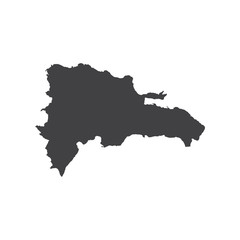 Dominican Republic map silhouette - obrazy, fototapety, plakaty