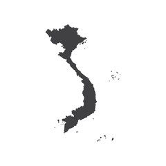 Socialist Republic of Vietnam map silhouette