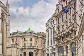  City views cozy European cities - Brussels, Belgium and the Eur