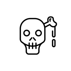 Skull and bone line icon for web, mobile  infographics.