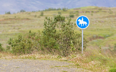 Road sign in Iceland - Equestrian path