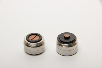 Dismantled parts of the electronic cigarette black and steel col