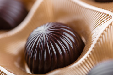 chocolate candies in a box