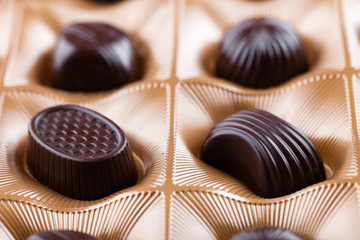 chocolate candies in a box