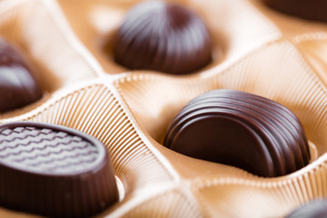 chocolate candies in a box