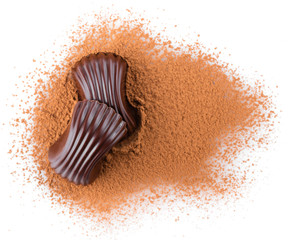 sweets, chocolate candies closeup