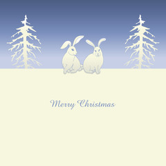 Christmas and New Year festive greeting card, vintage and retro