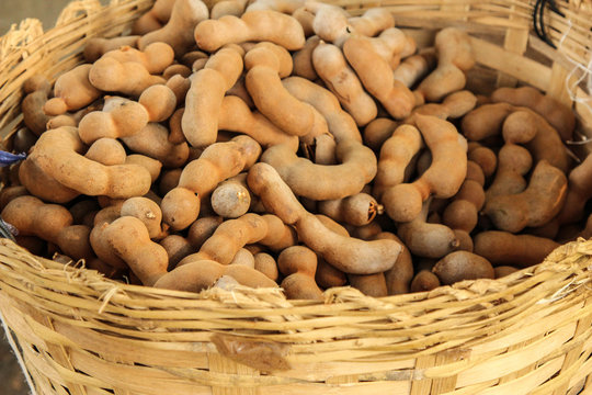 Sweet Tamarind fruits in the basket