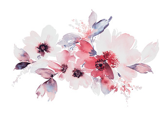 Flowers watercolor illustration - 123187704