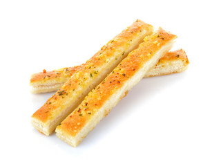 bread sticks on white background