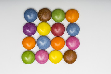 Coloured smarties sweets