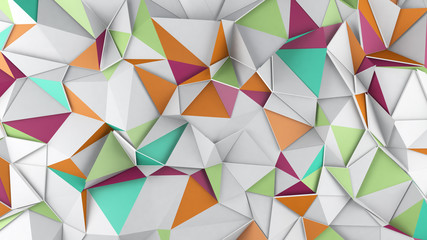 Polygonal colorful surface 3D render