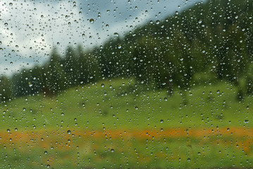 water drops window rain car