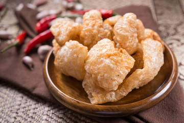 Crispy Pork Skin,asia style food.
