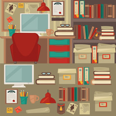 Office furniture interiors and objects.