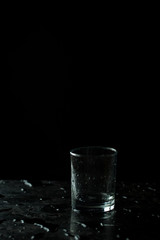 Water splash in glass