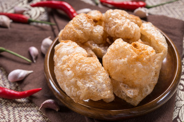 Crispy Pork Skin,asia style food.