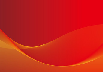 カラフルなラインアート　波線（ダークレッド）