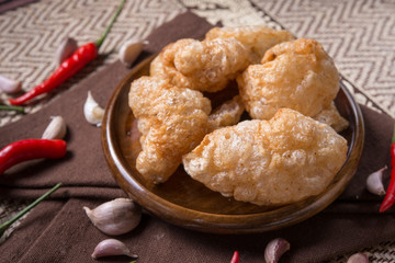 Crispy Pork Skin,asia style food.