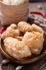 Crispy Pork Skin,asia style food.