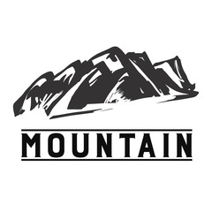 Mountain Icon. Monochrome mountain logo.
