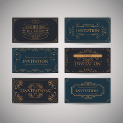 Set Of Vintage Luxury Greeting Restaurant Menu Design Template