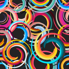 Abstract colored circles seamless pattern. illustration