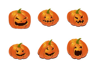 Halloween set with pumpkins