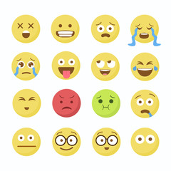 Emoji Flat Icons. Emoticon  set.   icon.   design.