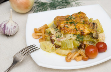 zucchini and eggplant baked with cheese