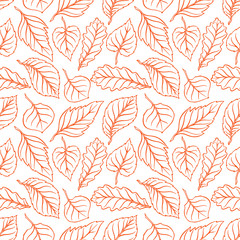 seamless sketch autumn leaves