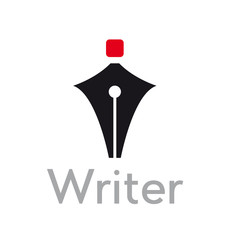 Vector sign writer. Fountain pen in a man