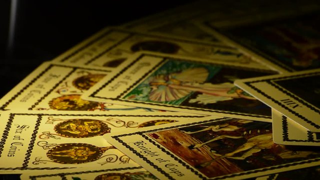 Tarot card of death and the devil gyrating