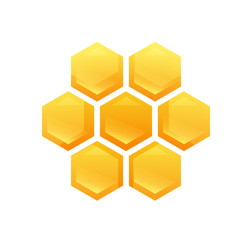 Hexagon Glossy Cells with Tasty Honey