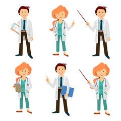 cartoon characters for the presentation , the doctor