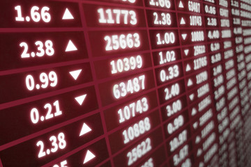 Obraz premium Red interactive stock market background 