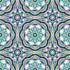 Seamless pattern with mandalas in modern nacre colors, trend of 2017 . Vector background