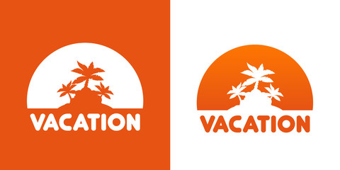 Round Icon with Palm Trees